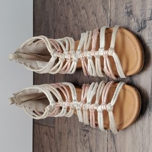 Girls Sandals Pink and White